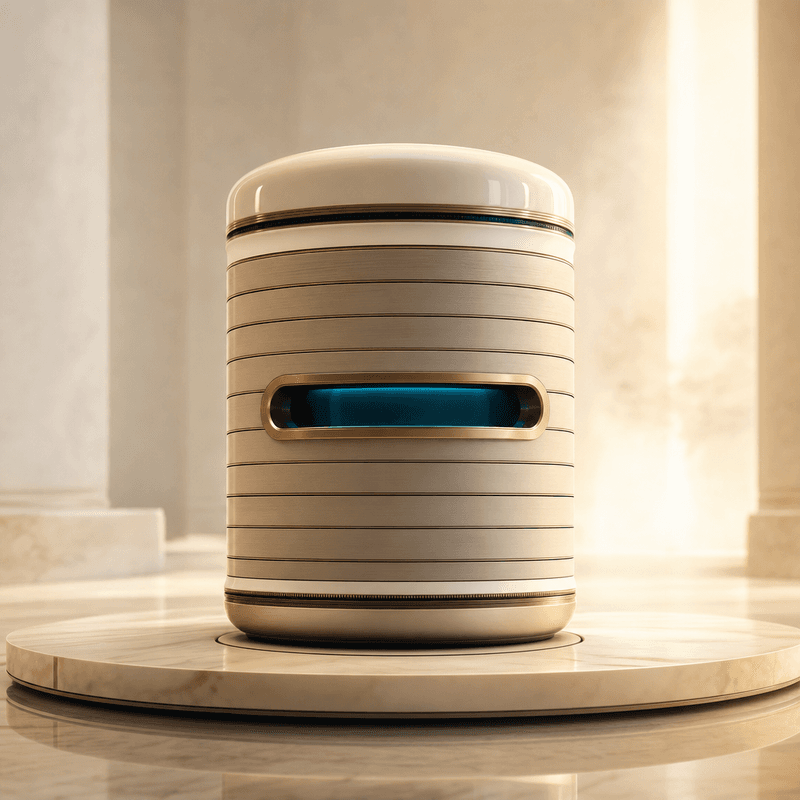 A quiet vault of financial records rendered in warm ivory tones